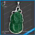 Fashion 925 sterling silver fancy glass jade gemstone pendant